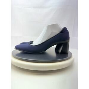 Aerosoles Casta Womens Size 10.5 Mid Heel Pump Navy Stretch Gabardine Fabric NEW